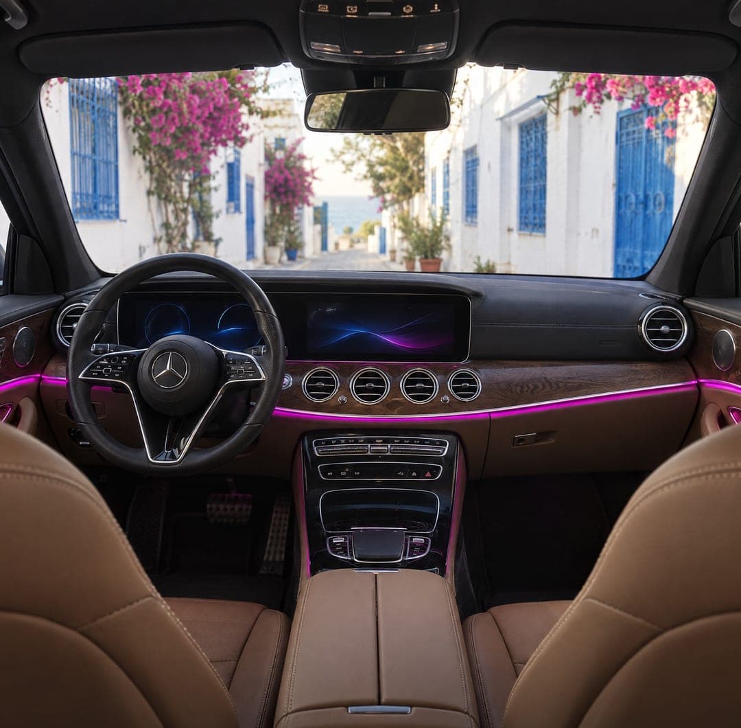 Leather interior of the VIPCAR Mercedes E-Class 180